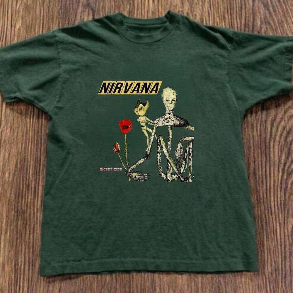 Gildan Men Green T-Shirt, Nirvana Nevermind Green Cotton T-Shirt
